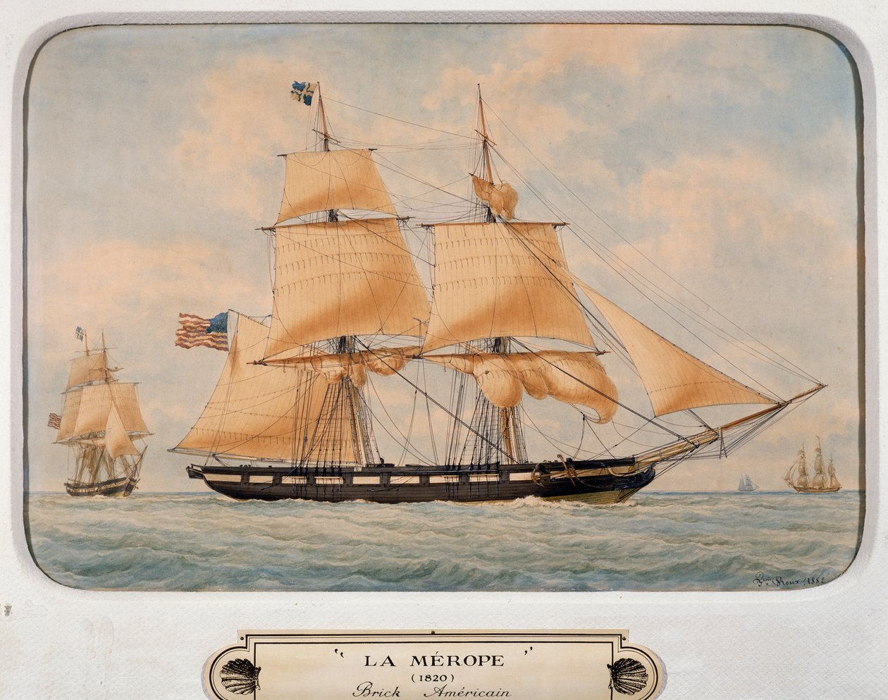द ब्रिग मेरोप, फ्रेंकोइस रॉक्स द्वारा (1811-1882), वॉटरकलर, फ्रांस द्वारा फ्रेंकोइस ज्योफरो रॉक्स