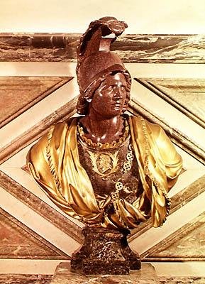 सिकंदर महान की प्रतिमा (356-323 ईसा पूर्व) 1684 (संगमरमर और कांस्य) द्वारा फ़्राँस्वा गिरार्डन