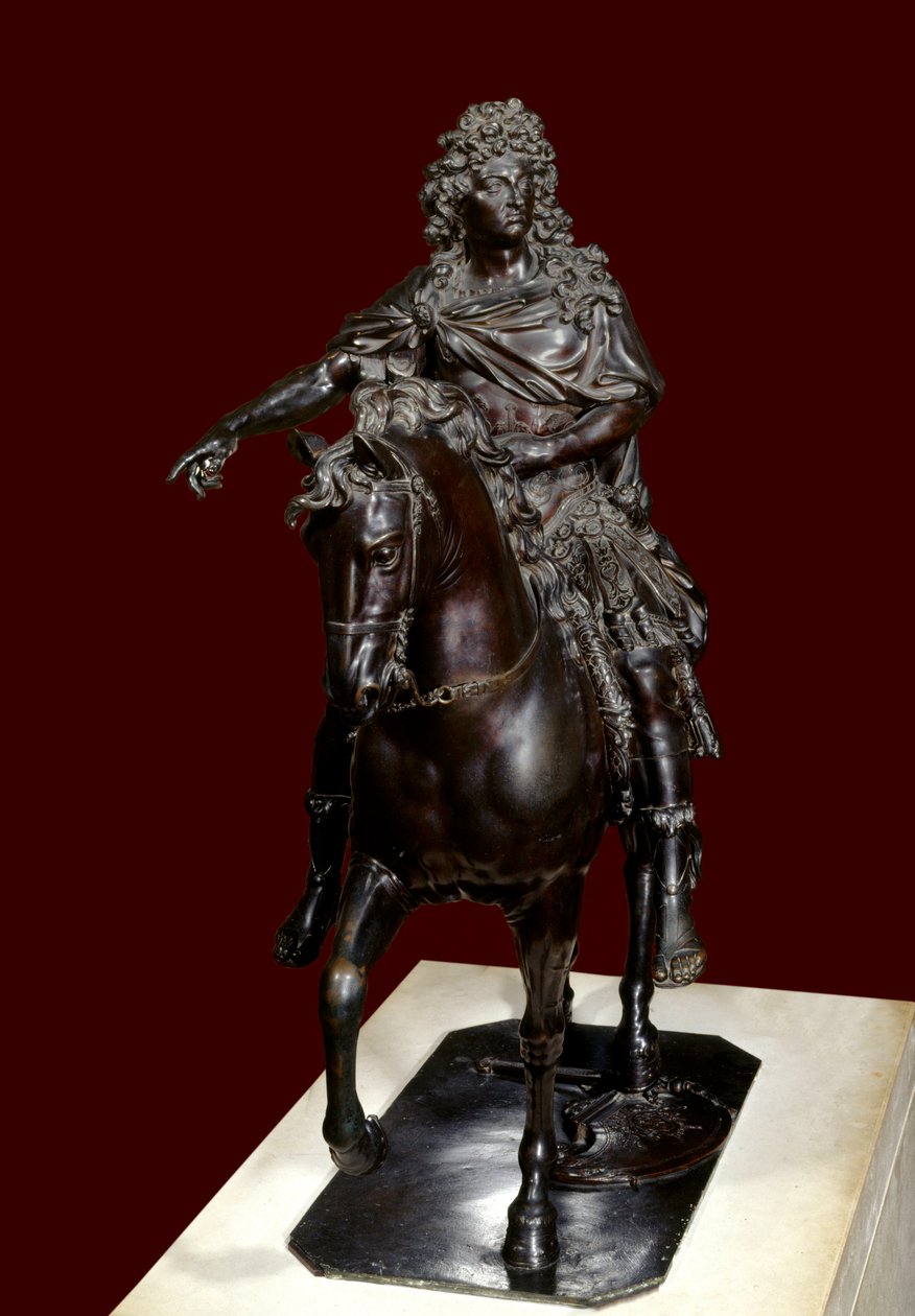 खोया मोम पिघला हुआ कांस्य में राजा लुई XIV (1638-1715) की घुड़सवारी प्रतिमा - फ्रेंकोइस गिरार्डन द्वारा मूर्तिकला (1628-1715) द्वारा फ़्राँस्वा गिरार्डन