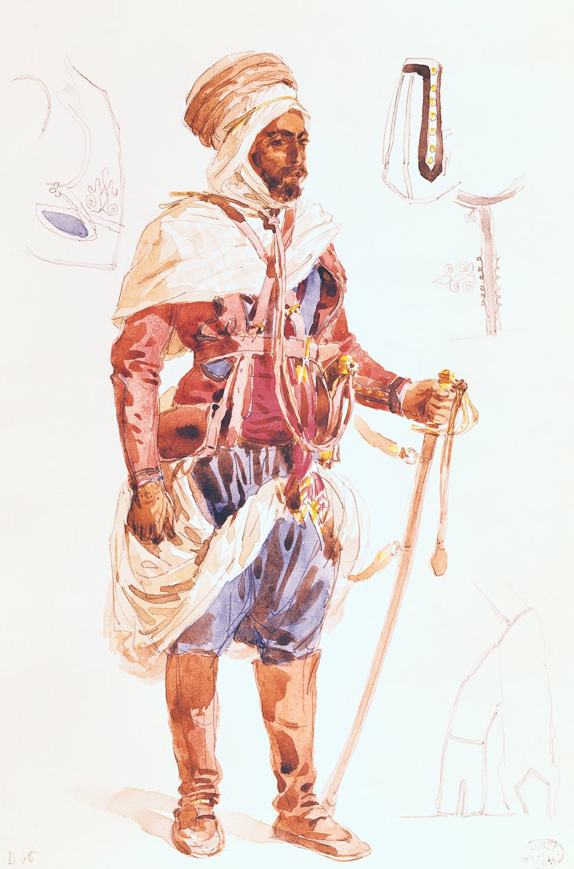 अपनी तलवार के साथ Spahi, c.1854 द्वारा फ्रेंकोइस हिप्पोलीटे लालाइस