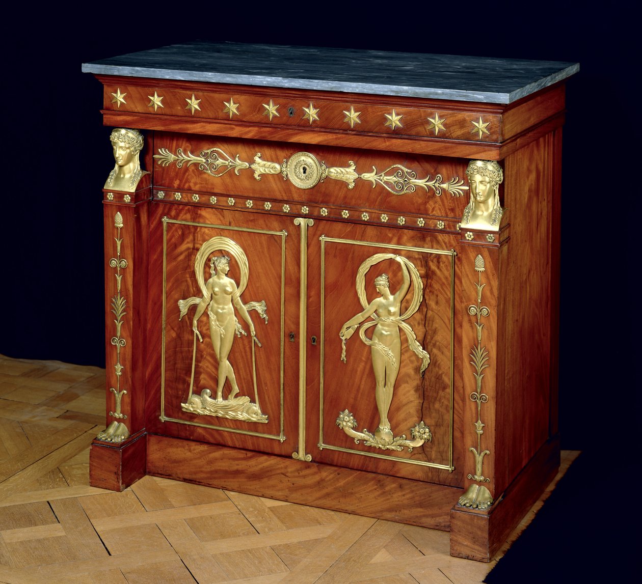 साइडबोर्ड, c.1810 (लकड़ी und संगमरमर) द्वारा फ्रेंकोइस होनोर जार्ज जैकब डेसमलटर