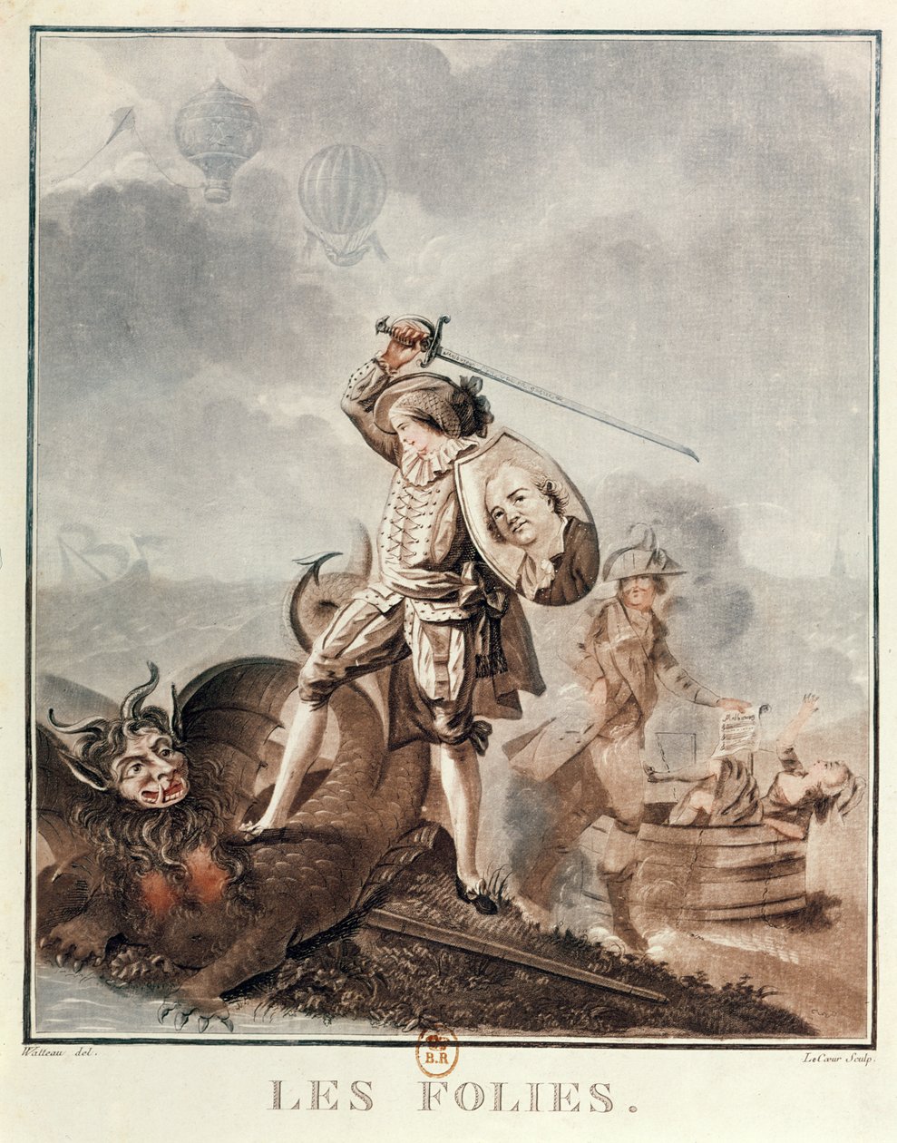 एक कठोर, c.1786 (एक्वाटिंट) से मुकाबले में फिगारो द्वारा फ्रेंकोइस लुइस जोसेफ वत्तु