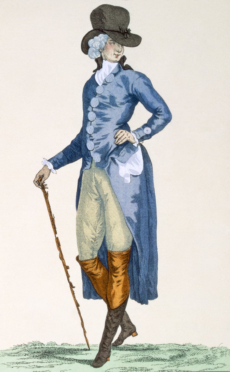 एक विस्तृत नीले कोट में रॉयल हाउस के मास्टर, Le Beau द्वारा उत्कीर्ण, &39;Galeries des Modes et Costumes Francais&39;, c.1778-87 द्वारा फ्रेंकोइस लुइस जोसेफ वत्तु