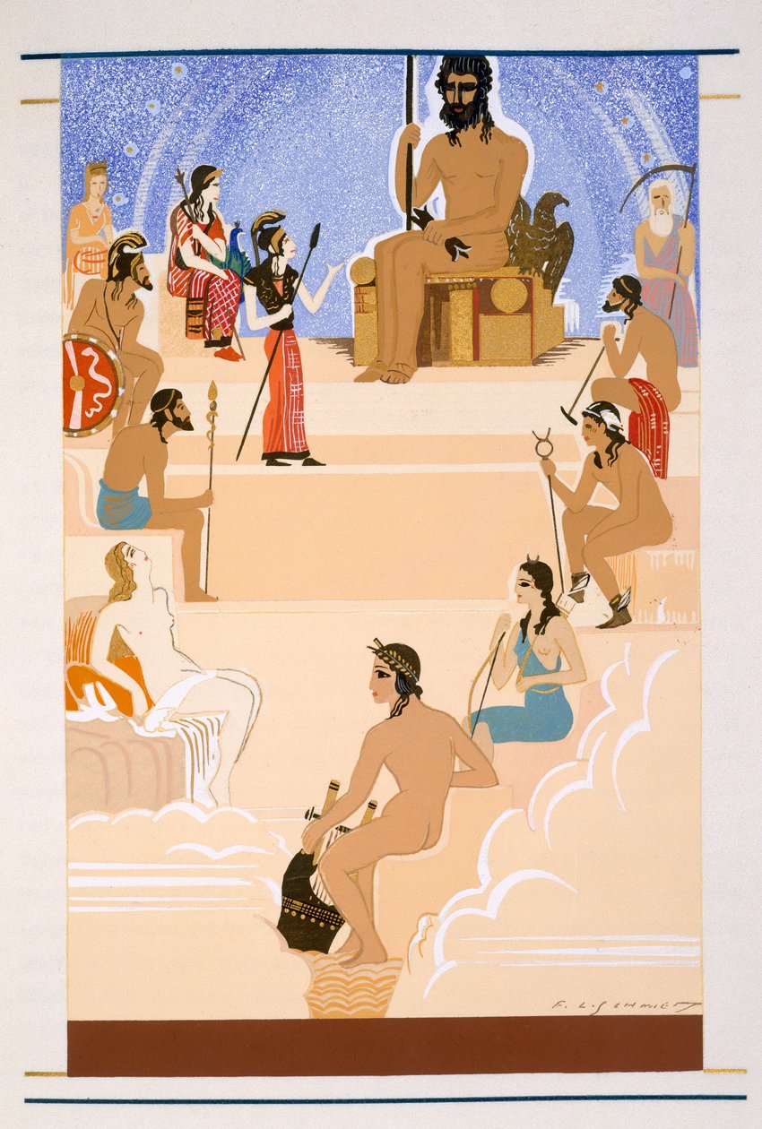 ज़ेरस की उपासना, होमर द्वारा &39;एल&39;ऑडसी&39; का एक चित्रण, जिसका अनुवाद विक्टर बेरार्ड ने 1929-33 में किया द्वारा फ्रेंकोइस लुइस स्मिथ