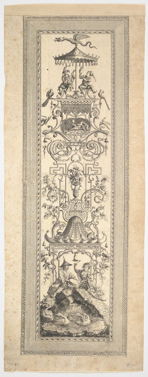 चाइनीज कियोस्क, पैनल, फ्रिज और अरेबिक विषयों के पहले केयर से, 1788। द्वारा फ्रेंकोइस मैरी इसिडोर क्वेवरडो