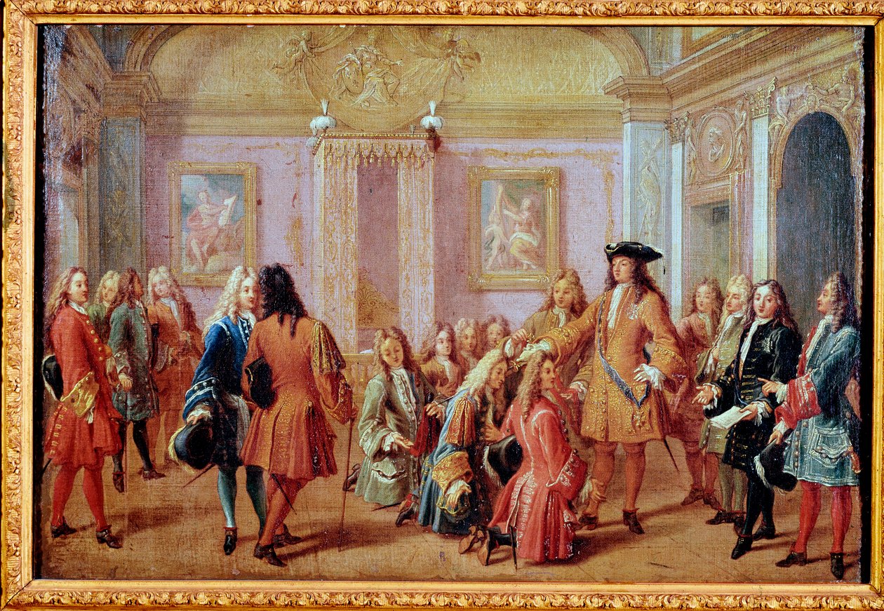 क्रिएशन ऑफ़ द ऑर्डर ऑफ़ सेंट लुइस द्वारा राजा लुई XIV, 5 मई 1693 (पेंटिंग .) द्वारा फ्रेंकोइस मारोट