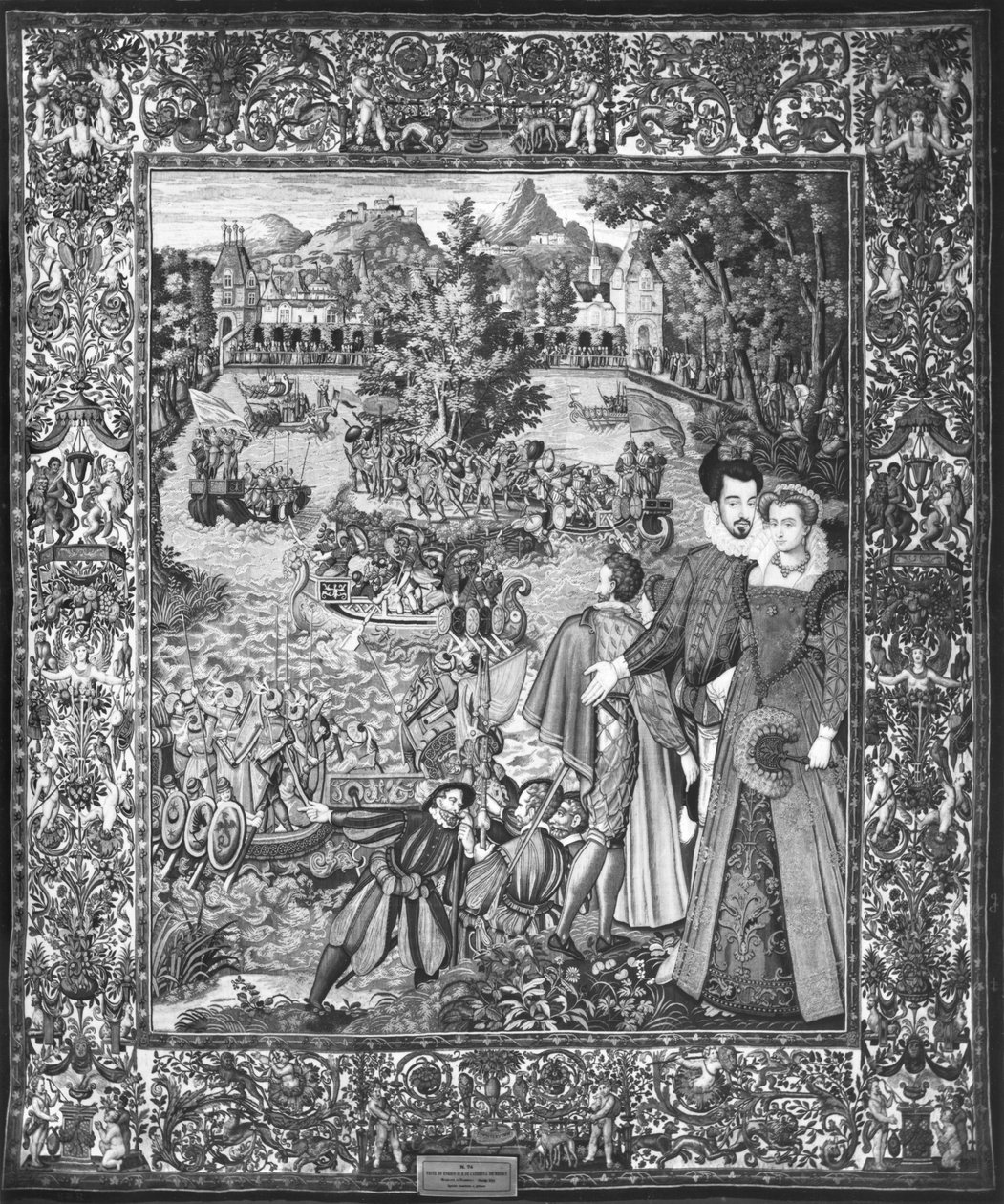 हेनरी III (1551-89) और लुईस डी लोरेन (1553-1601) ब्रुसेल्स कार्यशाला, c.1580 का जल महोत्सव द्वारा Quesnel के बाद फ्रेंकोइस
