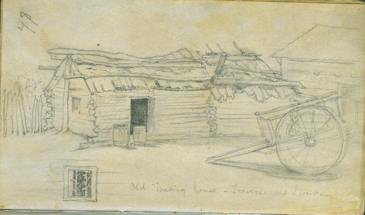 पुराना ट्रेडिंग हाउस, ट्रैवर्स डेस सियुक्स, 1851 द्वारा फ्रैंक ब्लैकवेल मेयर