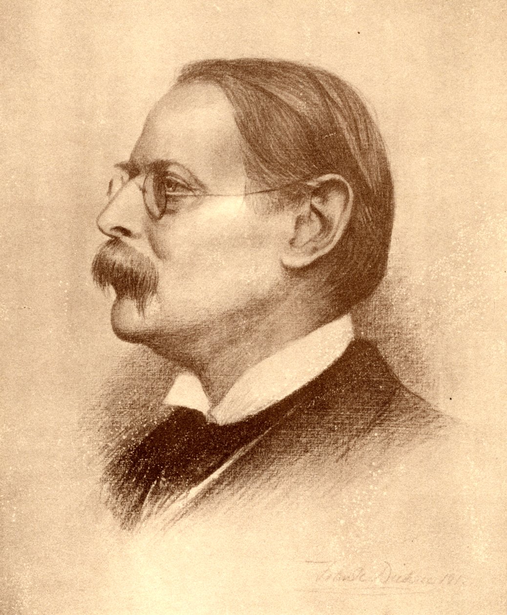 एडमंड विलियम गोसे, अंग्रेजी कवि, लेखक और आलोचक, 1913। द्वारा फ्रैंक डिकसी