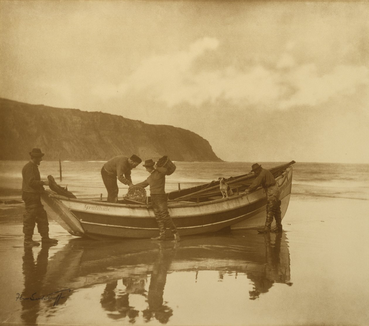कृतज्ञता को ध्यान में रखते हुए, c.1890s (टोनिंग के साथ जिलेटिन सिल्वर प्रिंट) द्वारा फ्रैंक मीडो सटक्लिफ