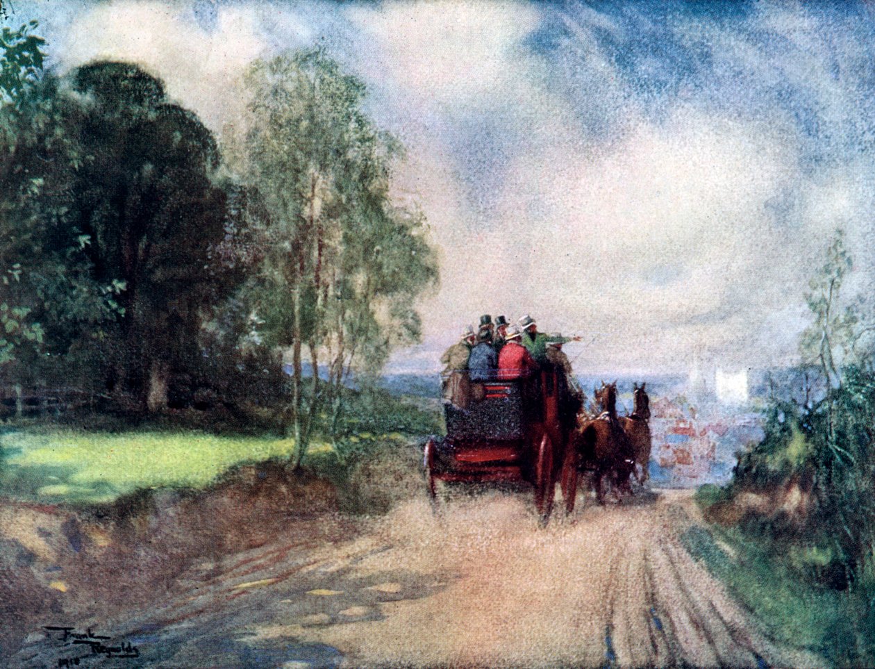 रोचेस्टर कोच पर, c1920 द्वारा फ्रैंक रेनॉल्ड्स