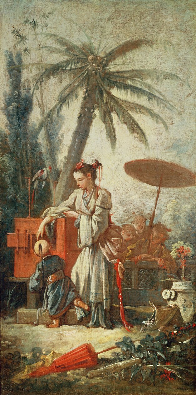 चीनी जिज्ञासा, टेपेस्ट्री कार्टून के लिए अध्ययन, c.1742 द्वारा फ्रांकोइस बाउचर