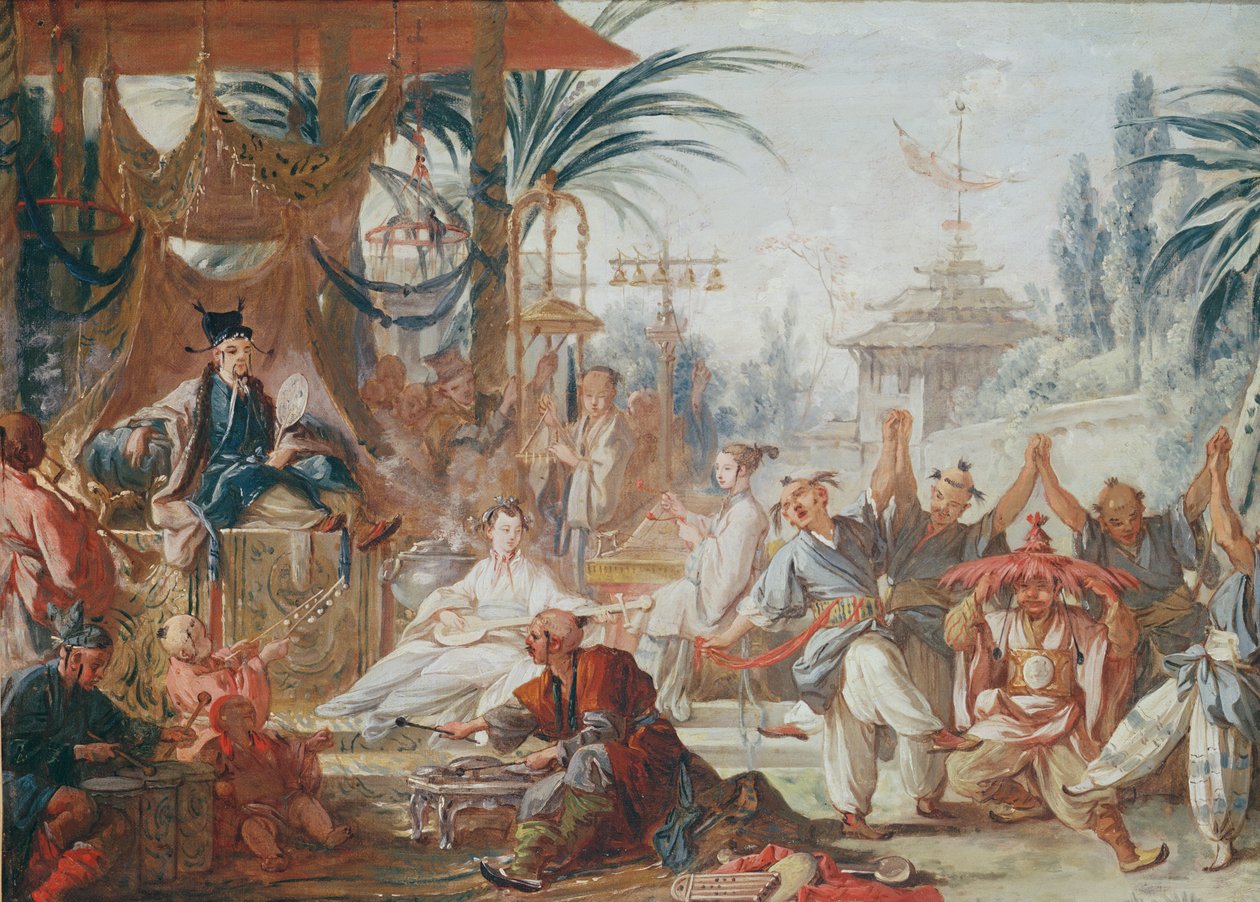 चिनोइसेरी: चीनी नृत्य (टेपेस्ट्री के लिए प्रारंभिक अध्ययन), c.1742 द्वारा फ्रांकोइस बाउचर