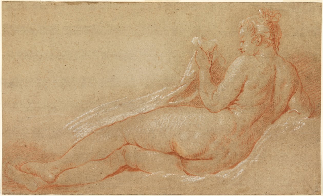 Reclining Nude के लिए अध्ययन द्वारा फ्रांकोइस बाउचर