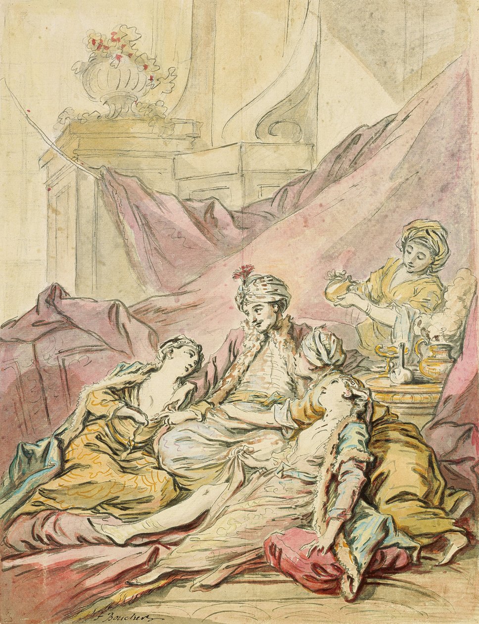 द पाशा इन हिज़ हरम, सी। 1735-1739 द्वारा फ्रांकोइस बाउचर