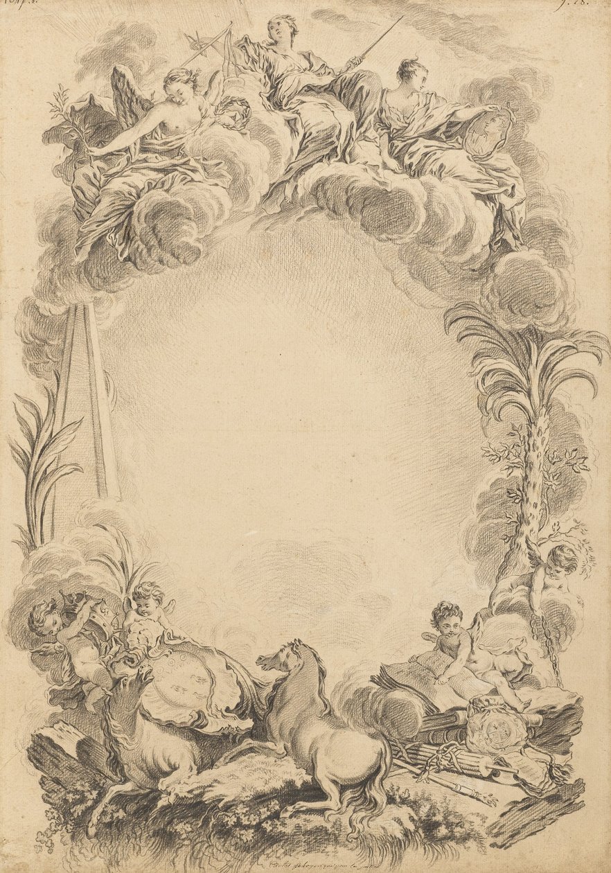 विलियम अर्ल काउपर (ca. 1665-1723) के सम्मान में एक कटक का डिज़ाइन द्वारा फ्रांकोइस बाउचर