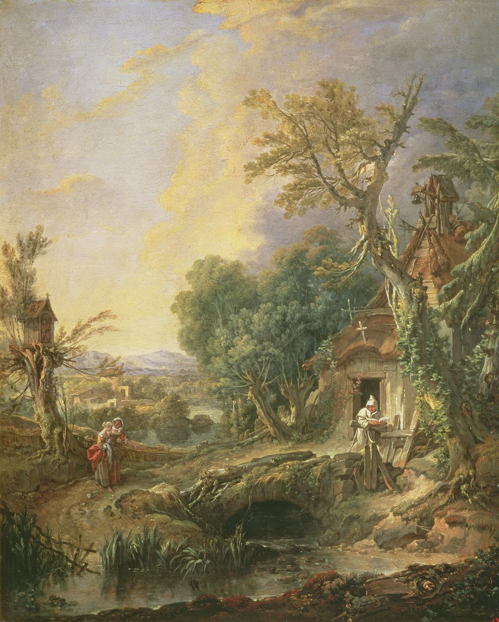एक हेमीट के साथ लैंडस्केप, 1742 द्वारा फ्रांकोइस बाउचर