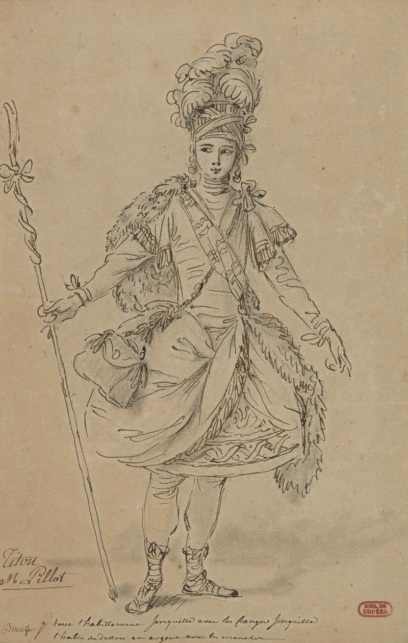 Tithonus। जीन-जोसेफ डी मॉन्डविले, 1763 द्वारा ओपेरा टाइटन एट लोर के लिए पोशाक डिजाइन। द्वारा फ्रांकोइस बाउचर
