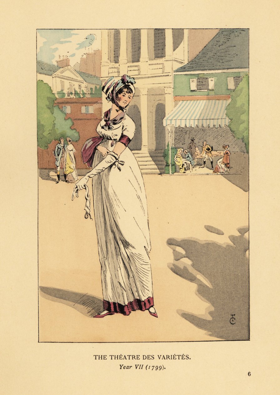 थिएटर डेस वैराइट्स के सामने फैशनेबल महिला, बुलेवार्ड मोंटमार्ट्रे, वर्ष VII द्वारा फ्रांकोइस कॉर्बोइन