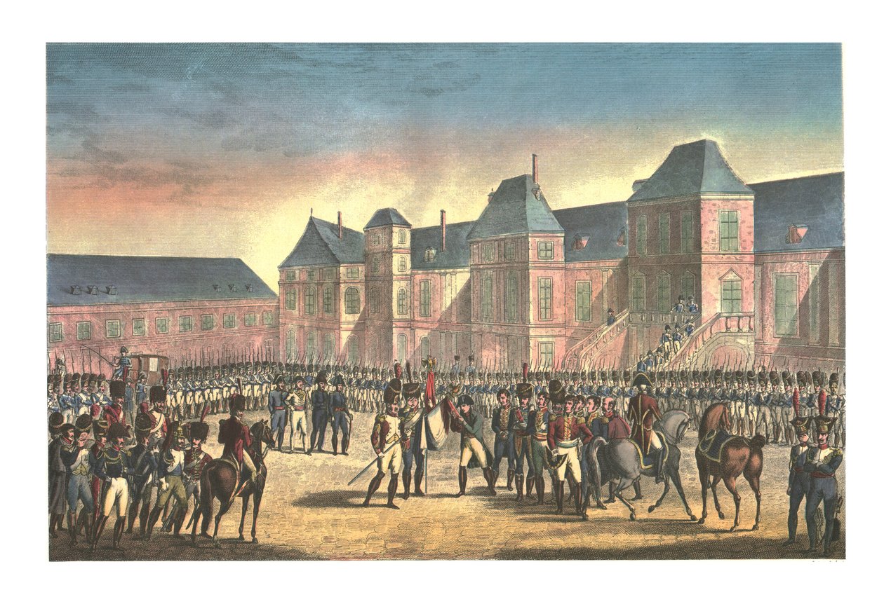 फॉनटेनब्लियू से नेपोलियन का प्रस्थान, 20 अप्रैल 1814, c1850 द्वारा फ्रांकोइस पीजोत