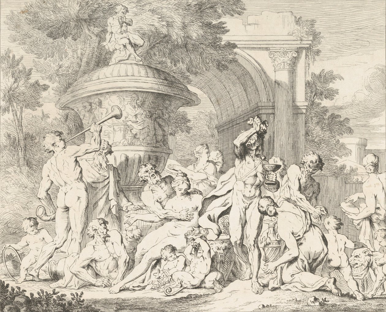 Bacchanal, ca. 1710-40.  द्वारा फ़्राँस्वा रोएटियर्स