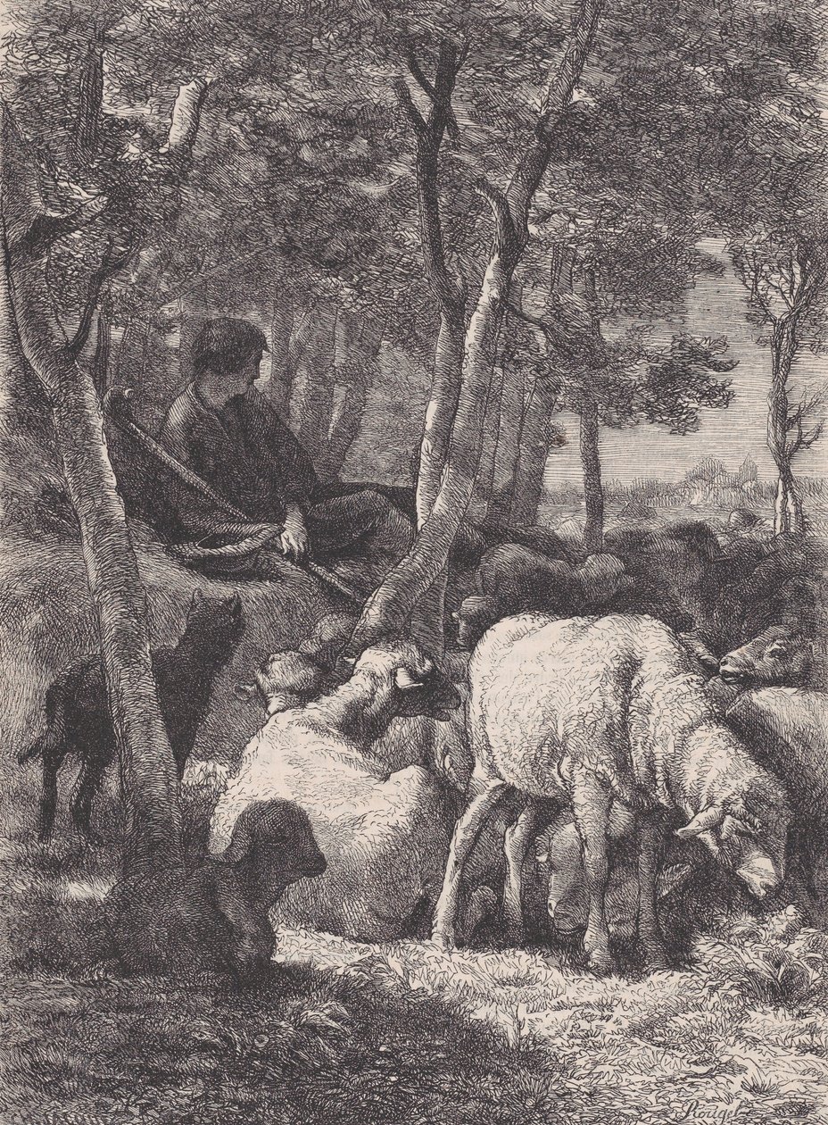 शेफर्ड, ले मैगासिन पित्तोरेस्क से, सीए। 1852. द्वारा फ़्राँस्वा रौगेट