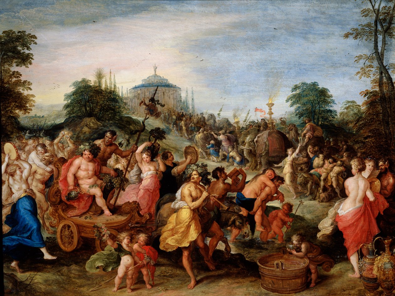 Bacchus जुलूस, 17 वीं शताब्दी द्वारा फ़्रैंस फ्रेंकेन II