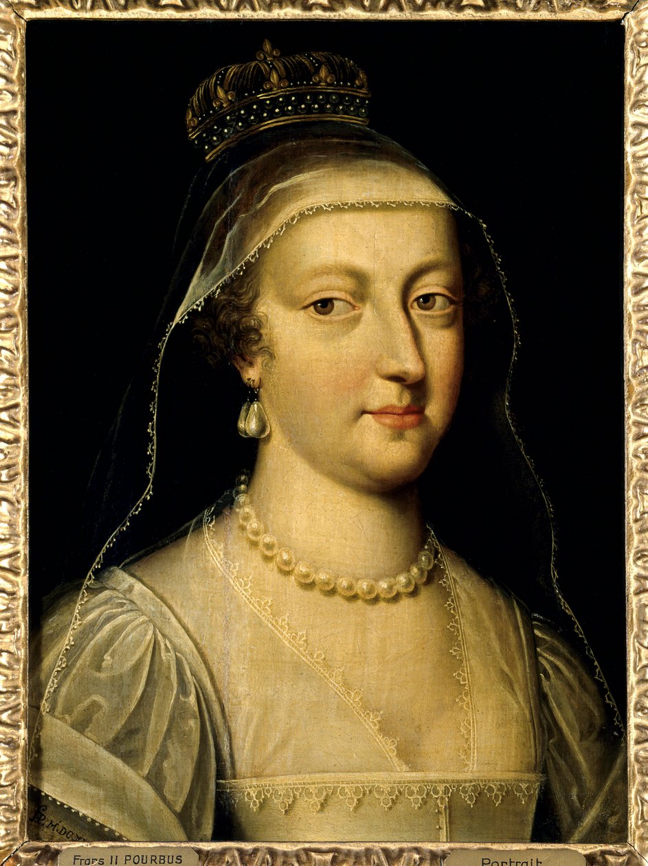 ऑस्ट्रिया की ऐनी (1601-1666), फ्रांस की रानी का पोर्ट्रेट। फ्रैंस पौरबस ले ज्यून (फ्रेंकोइस (फ्रांज) पोरबुसो द्वारा चित्रकारी द्वारा फ्रैंस II पौरबस