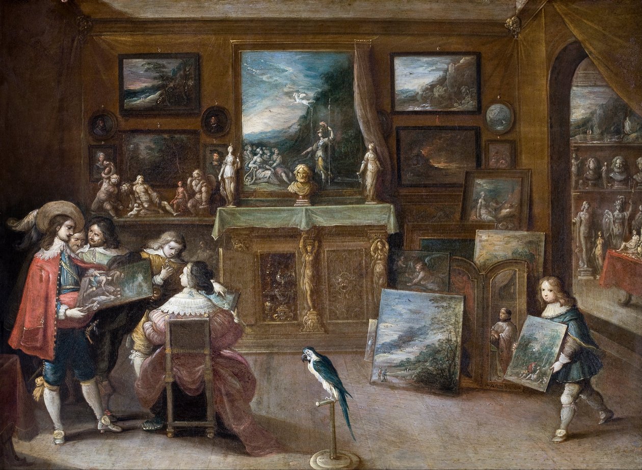 कला डीलर की यात्रा, c.1625 (तांबे पर तेल) द्वारा फ्रैंस II द यंगर फ्रेंकेन