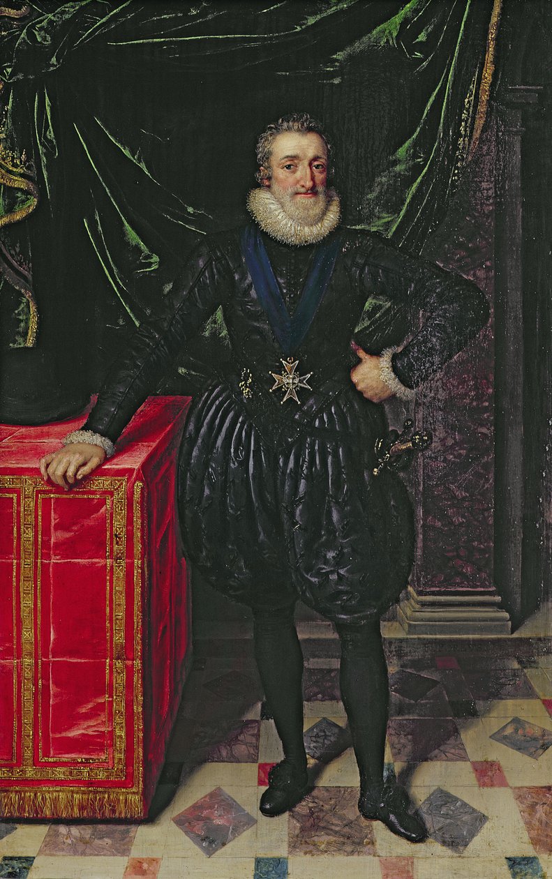 हेनरी चतुर्थ का पोर्ट्रेट (1553-1610) फ्रांस के राजा, एक काली पोशाक में, c.1610 (पैनल) द्वारा फ्राँस ने यंगर को पूसा