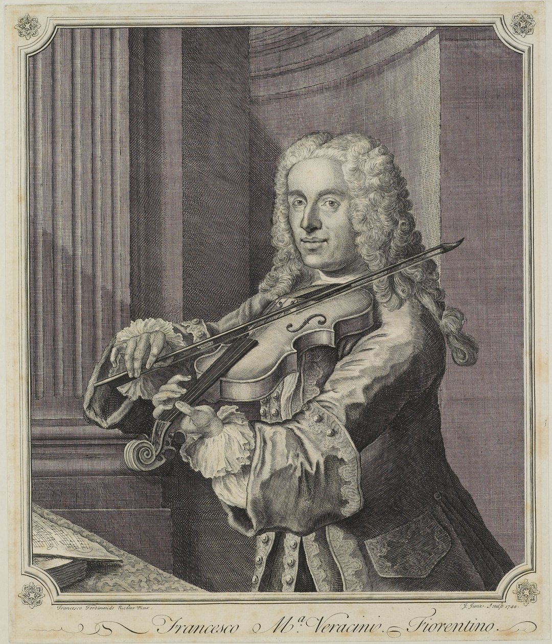 फ्रांसेस्को मा वेरासिनी, जे। जून (fl.c.1740-70), 1744 द्वारा उत्कीर्ण द्वारा फ्रांज फर्डिनेंड रिक्टर
