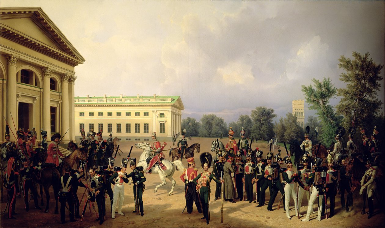 1832, 1841 में Tsarskoye Selo में रूसी गार्ड द्वारा फ्रांज क्रूगर