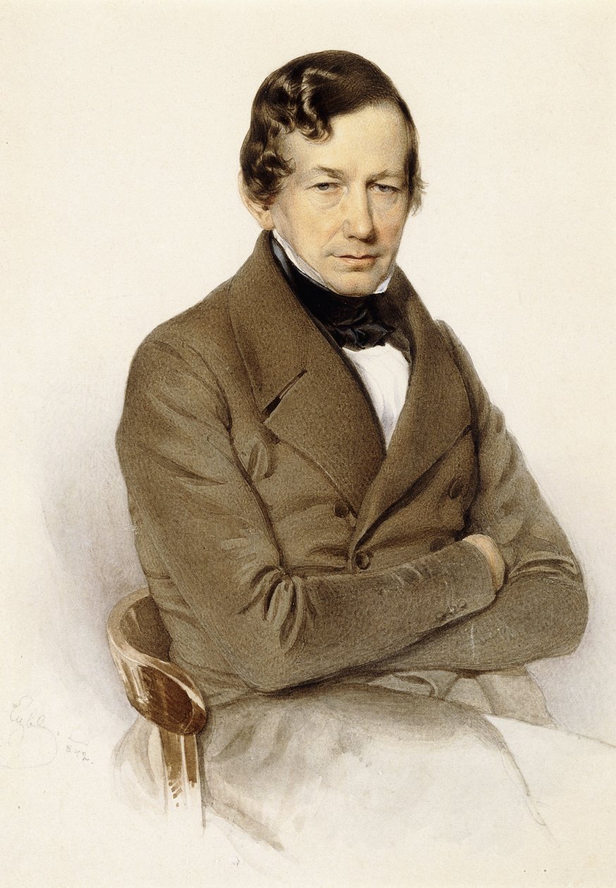 एंटोन डियाबेली का पोर्ट्रेट, आधी लंबाई, 1842 में बैठा द्वारा फ्रांज आईब्ल