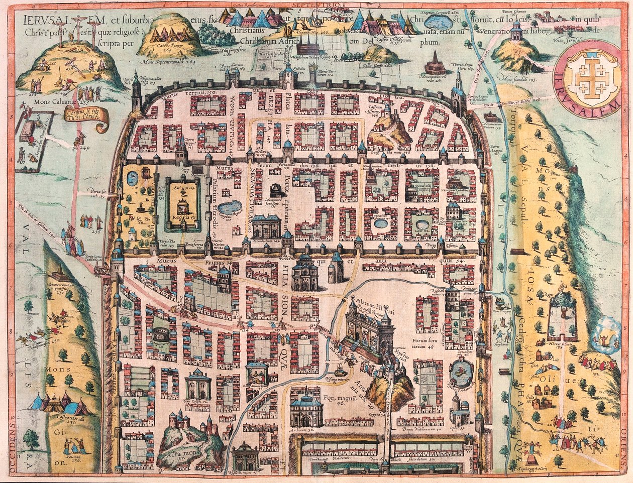 जेरूसलम (छोड़ें 1), इज़राइल (उत्कीर्णन) द्वारा फ्रांज होजेनबर्ग
