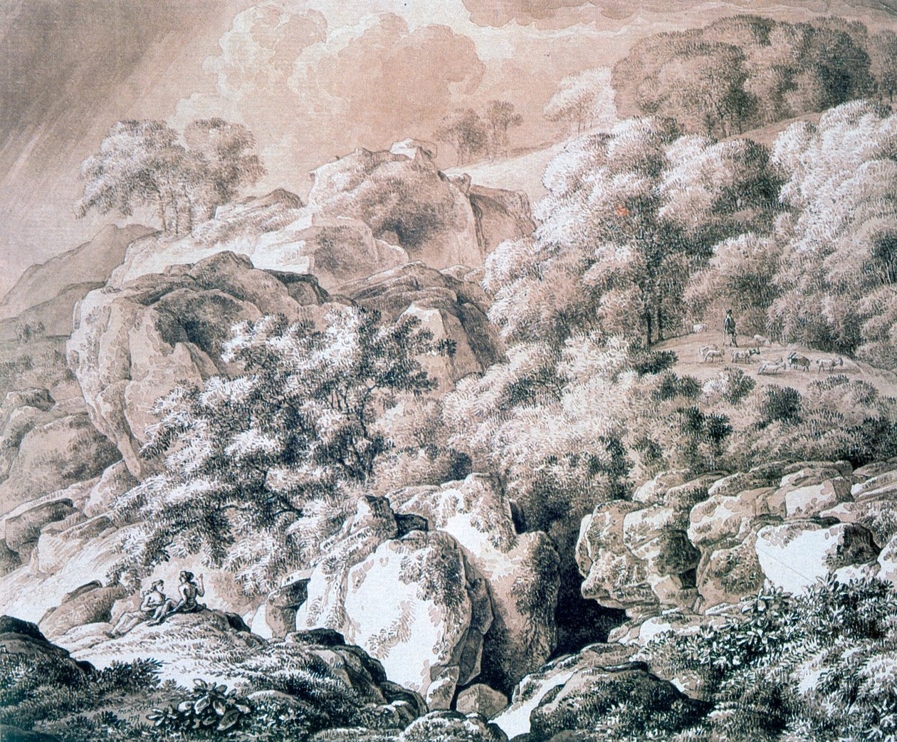 फॉरेस्ट लैंडस्केप, 1799 द्वारा फ्रांज कोबेल