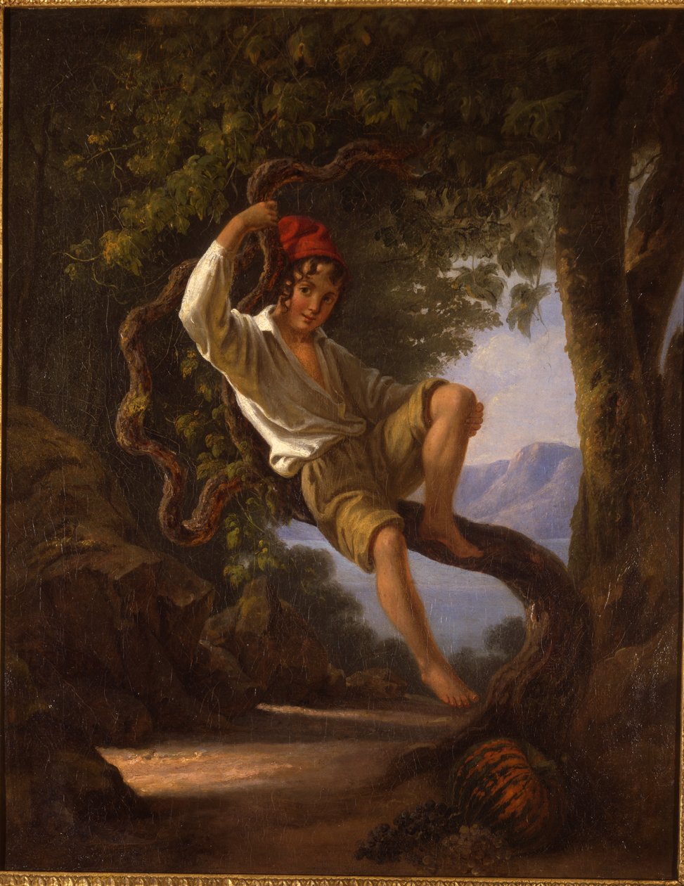 एक युवा लड़का एक पेड़ पर चढ़ना, 1820s द्वारा फ्रांज लुडविग कैटेल