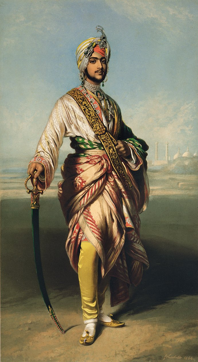 दलीप सिंह, लाहौर के महाराजा (1838-93), 1854 आरजे लेन द्वारा लिखित (लिथोग्राफ) द्वारा फ्रांज जेवियर विंटरहेल्टर