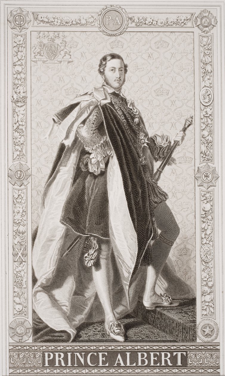 प्रिंस अल्बर्ट (1819-61) `अंग्रेजी और स्कॉटिश इतिहास &39;वॉल्यूम II के दृष्टांत द्वारा फ्रांज जेवियर विंटरहेल्टर