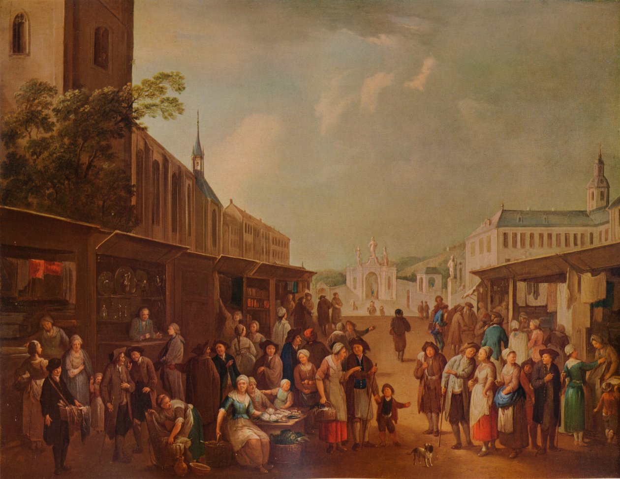 स्ट्रीट सीन, c1720, 1938 द्वारा फ्रांज डी पाउला फर्गो