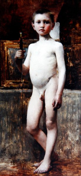 यंग बॉय, c.1911 (कैनवास पर तेल) द्वारा फ्रांज वॉन अटक गया