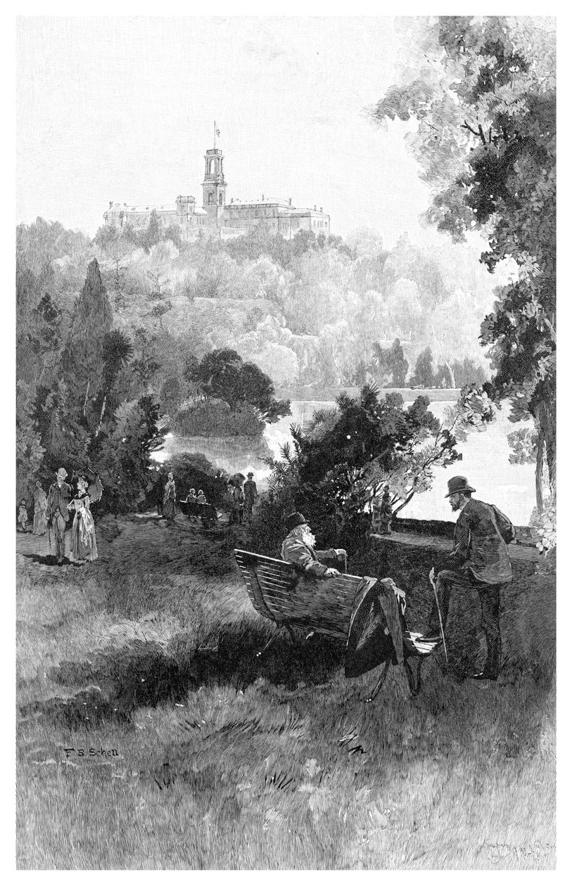 गवर्नमेंट हाउस, मेलबर्न, विक्टोरिया, ऑस्ट्रेलिया, 1886। द्वारा फ्रेडरिक बी