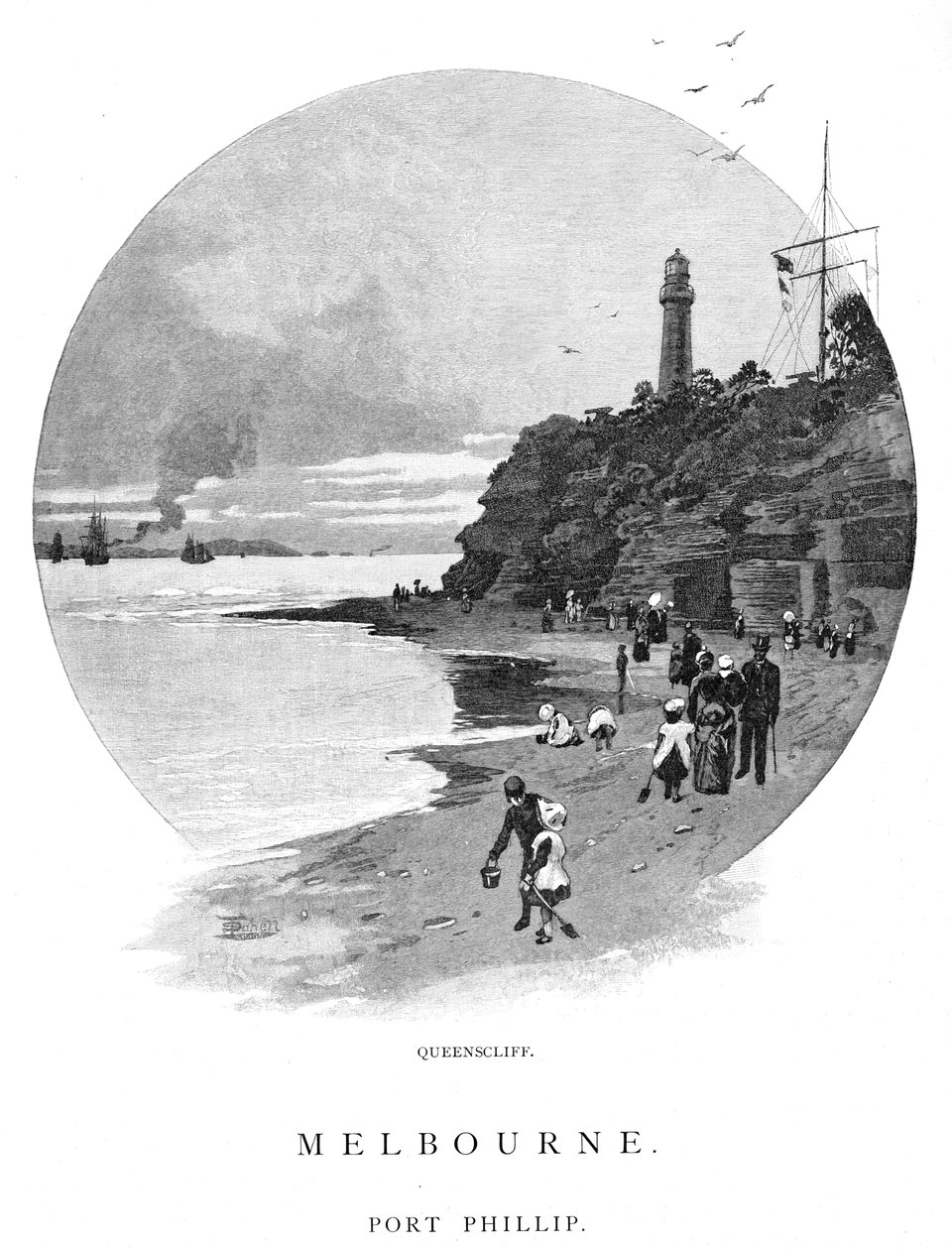 क्वीन्सक्लिफ, पोर्ट फिलिप, विक्टोरिया, ऑस्ट्रेलिया, 1886। द्वारा फ्रेडरिक बी