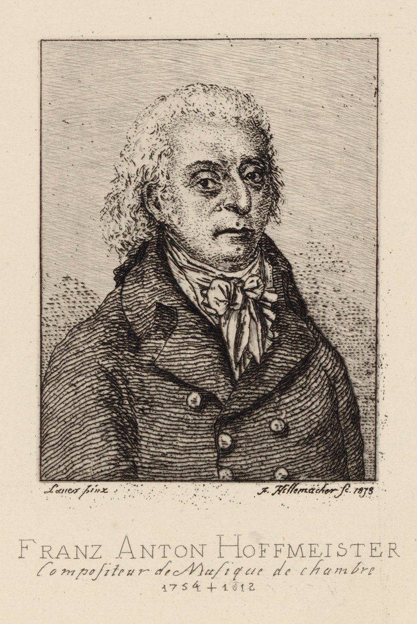 संगीतकार फ्रांज एंटन हॉफमिस्टर का चित्रण 1754-1812। द्वारा फ्रेडरिक डिज़ायर हिल्मैचर