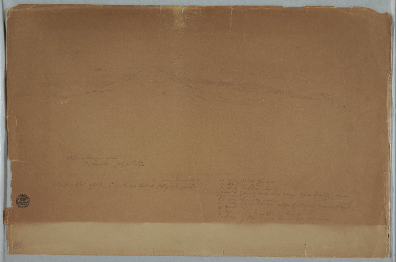 13 जुलाई, 1857 को रिओबाम्बा, इक्वाडोर से दिखाया गया चिम्बोराजो द्वारा फ्रेडरिक एडविन चर्च