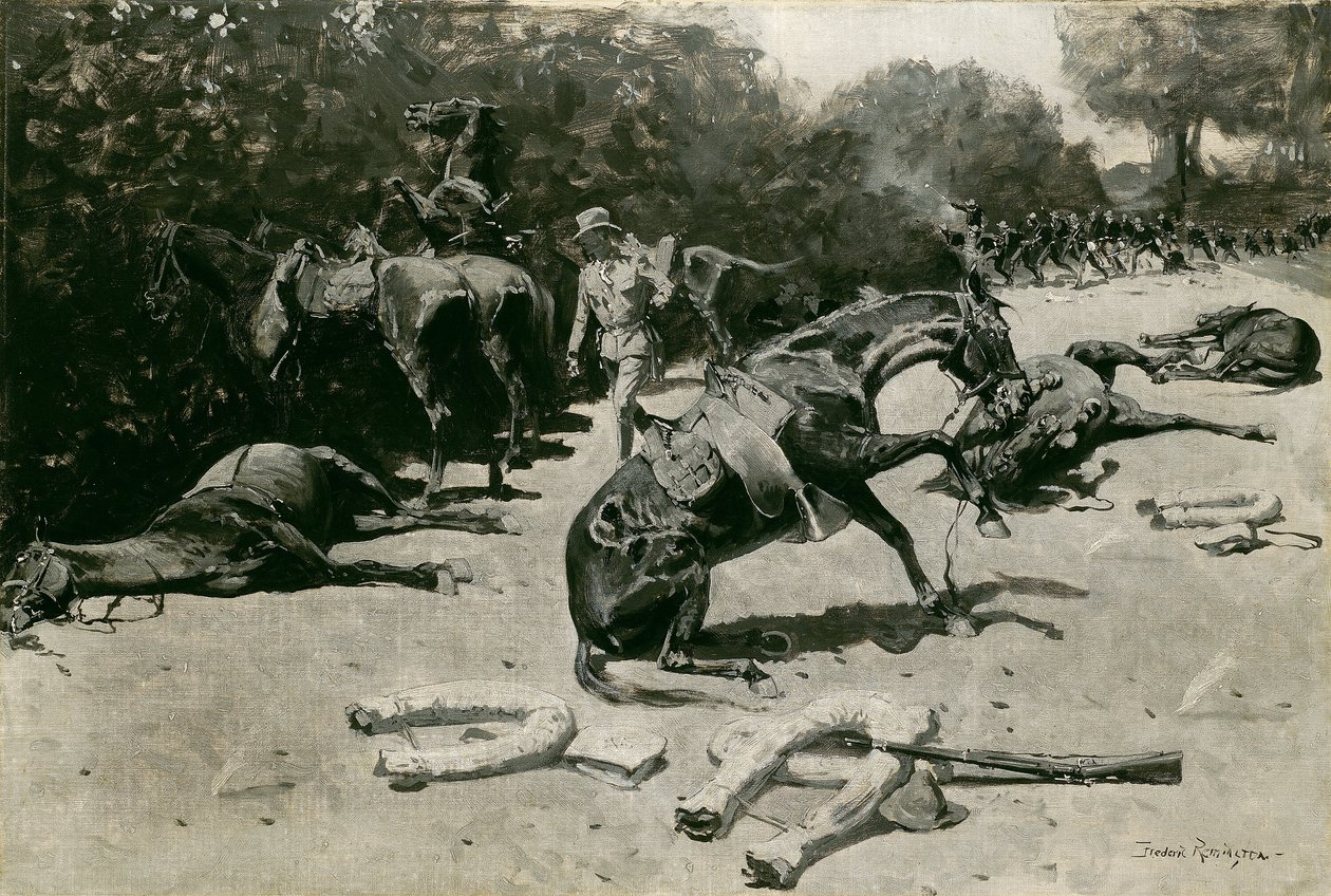 1899 में सैंटियागो में अपने देश के लिए घोड़ों की मृत्यु कैसे हुई। द्वारा फ्रेडरिक रेमिंगटन