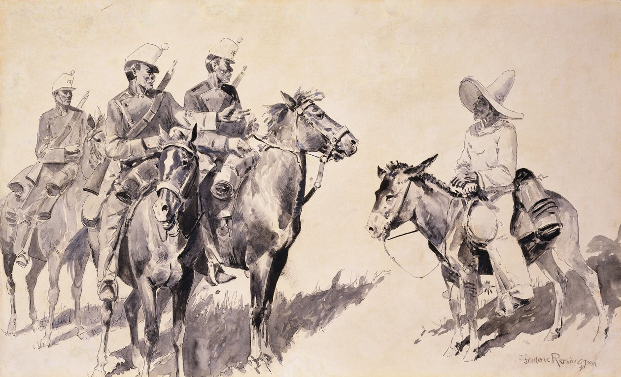 मैक्सिकन Gendarmes रास्ता पूछ, 1890 द्वारा फ्रेडरिक रेमिंगटन