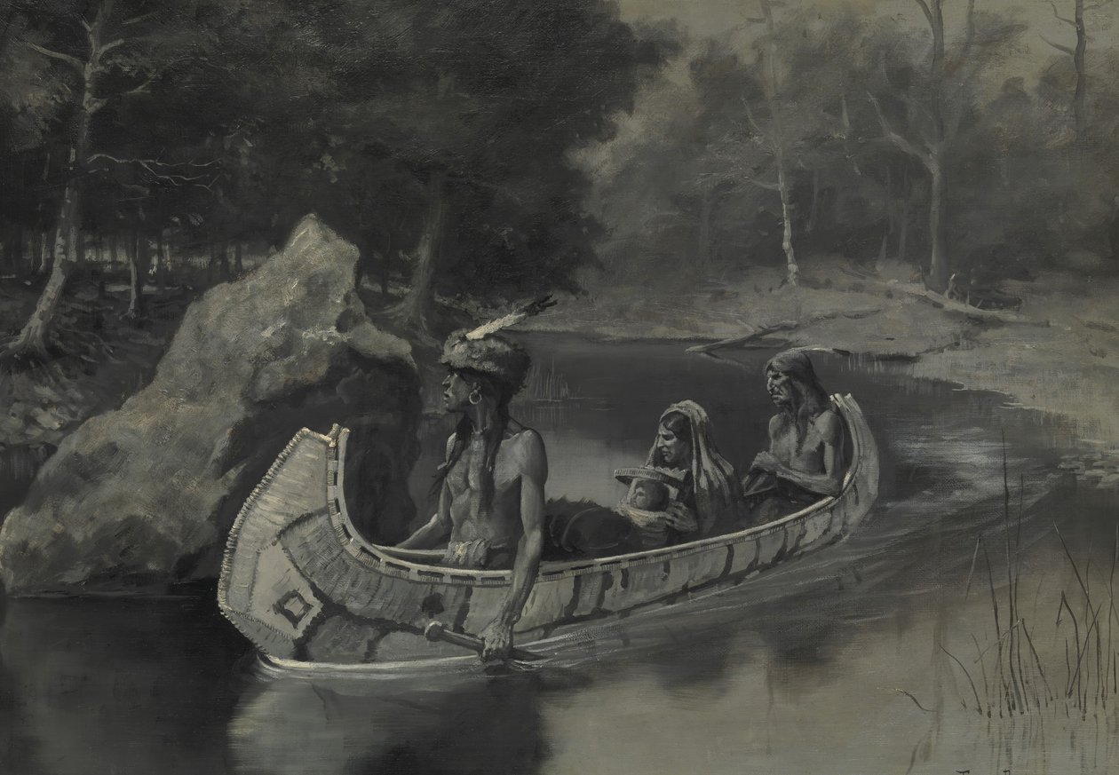 इसे नदी में डाला गया। । । जहां यह अभी भी गर्मियों में देखा गया है, 1889। द्वारा फ्रेडरिक रेमिंगटन