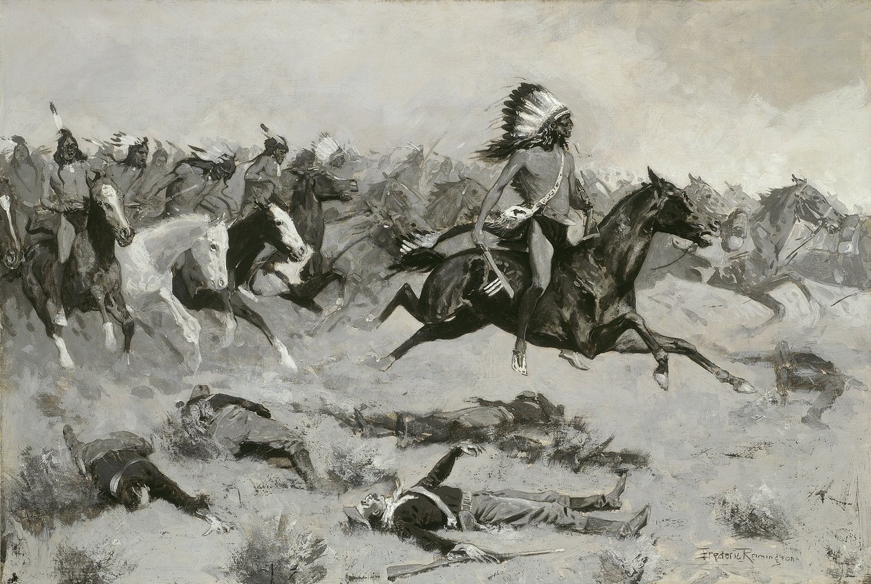 रशिंग रेड लॉजेज लाइन से होकर गुजरा, c.1900 द्वारा फ्रेडरिक रेमिंगटन