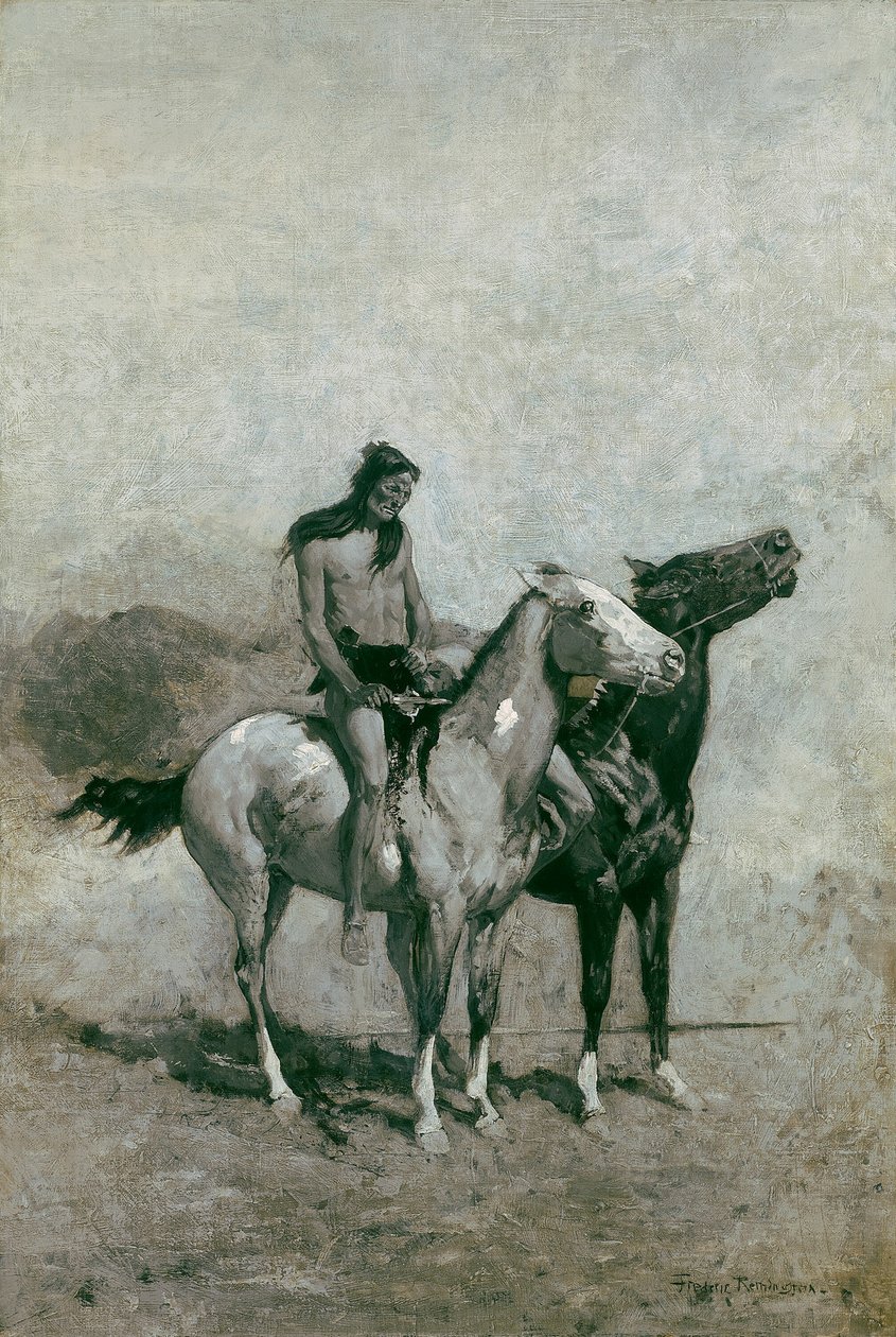 द फायर-ईटर ने अपने शिकार को अपने टट्टू के पार लटका दिया, c. 1900. द्वारा फ्रेडरिक रेमिंगटन