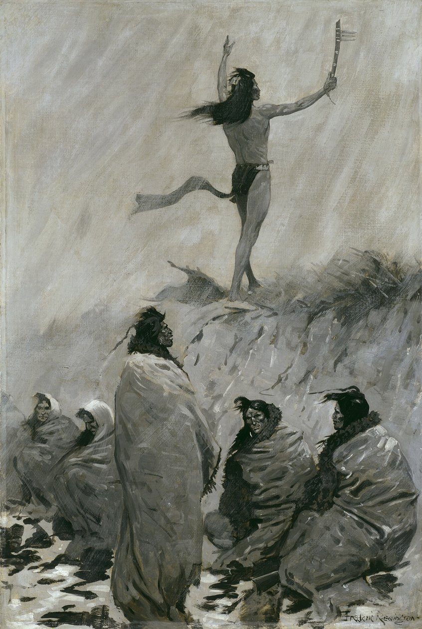 द फायर इटर ने थंडर बर्ड के लिए अपने हथियारों को उठाया, c.1900 द्वारा फ्रेडरिक रेमिंगटन